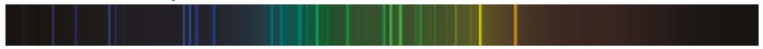 Espectro de emissão atômico do elemento de 400 a 700 nm