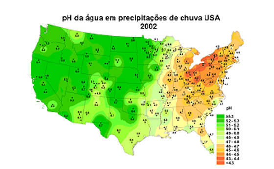 pH da gua em precipitaes de chuva USA 2002