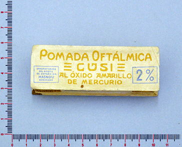 Pomada oftlmica contendo xido de Mercrio Amarelo (Dcada de 1920).